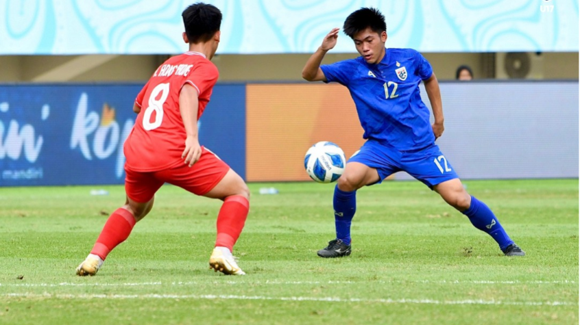 Cuplikan Laga Semifinal ASEAN U-16 Boys Championship 2024 Antara Thailand vs. Vietnam. (instagram.com/changsuek)